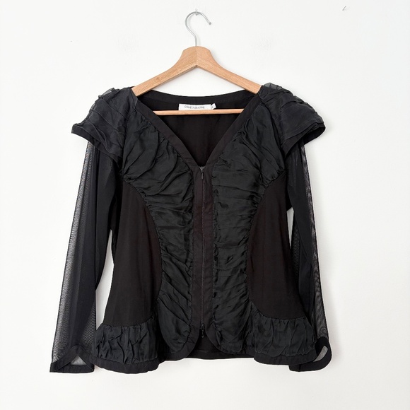 Anne Fontaine zip front silk blend blouse - Picture 2 of 5